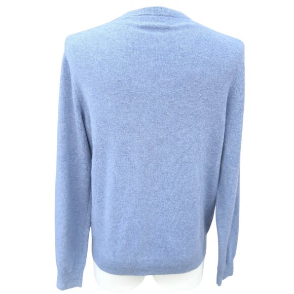 Black Brown 1826 SZ M Light Blue 2 Ply Cashmere Men's Crewneck Sweater - Picture 2 of 12